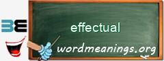 WordMeaning blackboard for effectual